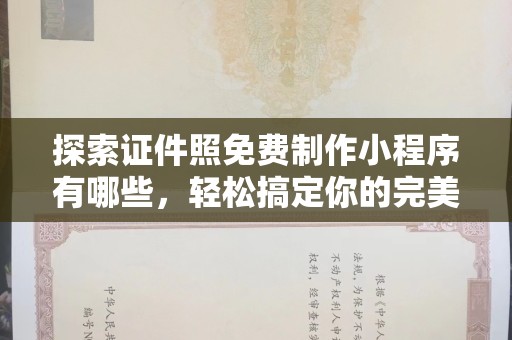 惠州探索证件照免费制作小程序有哪些，轻松搞定你的完美形象
