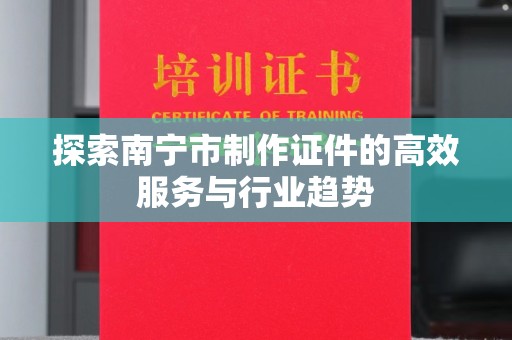 惠州探索南宁市制作证件的高效服务与行业趋势