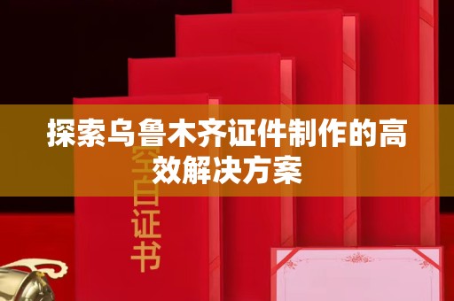 惠州探索乌鲁木齐证件制作的高效解决方案